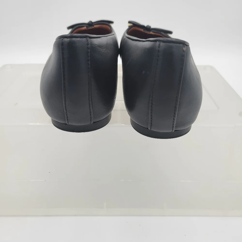 Vionic Womans Klara Ballet Flat Black Size 8 Square Toe Bow Detail Leather - Picture 6 of 10